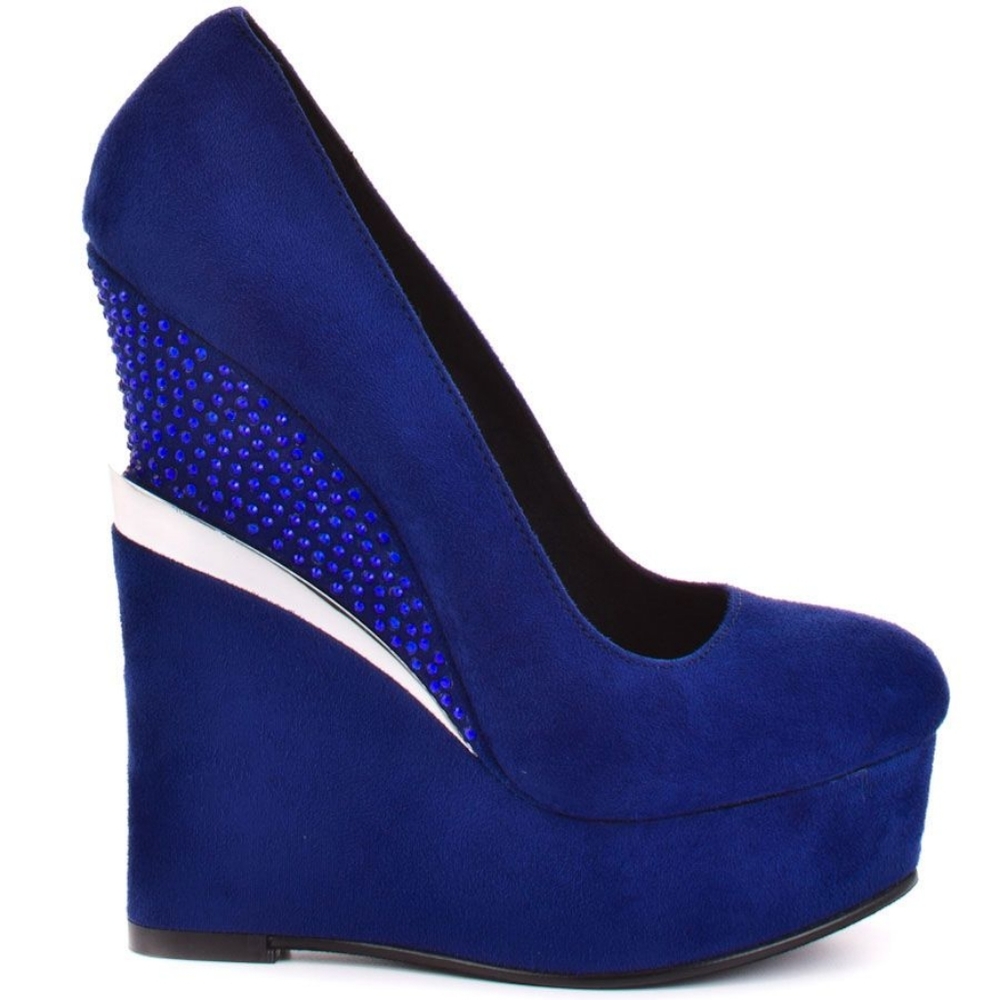 Blue suede pump size 8 - Picture 3 of 3